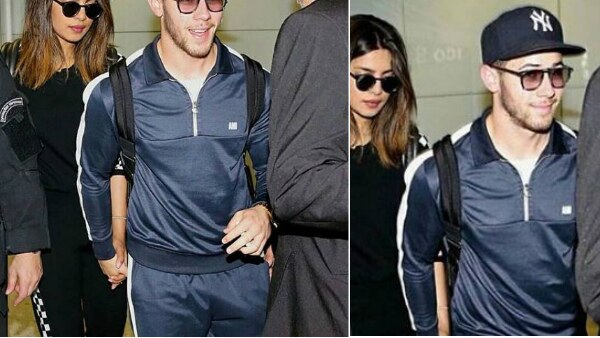 Priyanka Chopra & Nick Jonas land in another country straight from India.. PICS & More details...! Priyanka Chopra & Nick Jonas land in another country straight from India.. PICS & More details...!