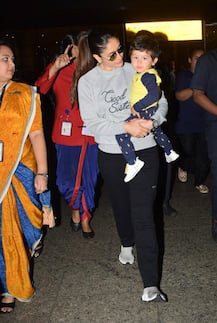 PICS: Baby Nawab Taimur Ali Khan clicked with mommy Kareena as the Pataudi family is back from their London vacation!
