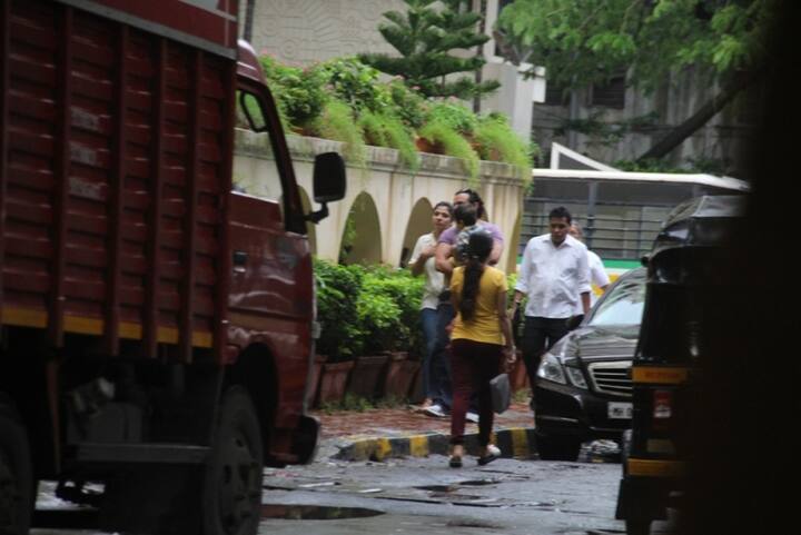 Mostly seen making an outing with his Mommy Kareena Kapoor Khan, Taimru Ali Khan was just spotted in the arms of Dad Saif Ali Khan as the duo made a spotting in Bandra on Tuesday.