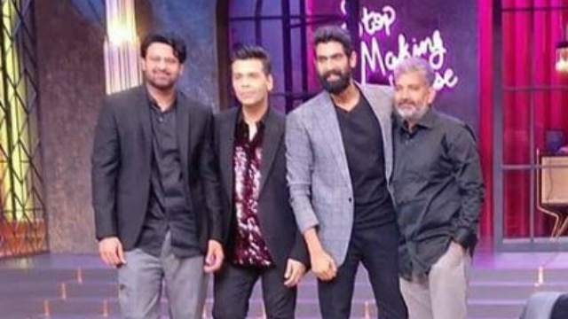 Koffee with Karan 6: 'Baahubali' trio Rana Daggubati, Prabhas & S.S. Rajamouli shoot for Karan Johar's chat show! SEE PICS PICS: 'Baahubali' trio Rana Daggubati, Prabhas & S.S. Rajamouli shoot for 'Koffee with Karan 6'!