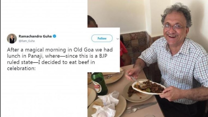 Ramachandra Guha deletes controversial beef tweet, says was in poor taste Ramachandra Guha deletes controversial beef tweet, says was in poor taste