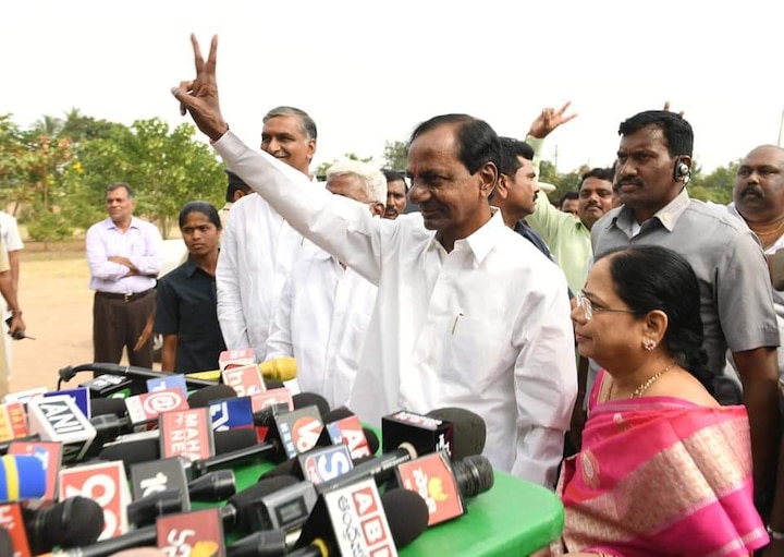 KCR-led TRS set to form government in Telangana with huge majority KCR-led TRS set to form government in Telangana with huge majority