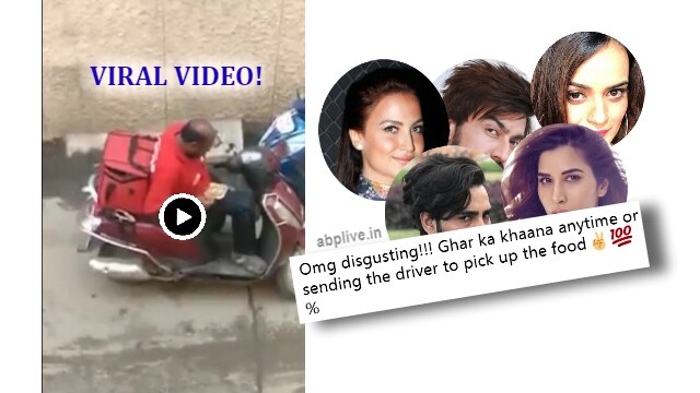 Bollywood celebrities SHOCKED at the viral video of Zomato delivery boy eating from the sealed food packs! Company takes action, suspends the man! Bollywood celebrities SHOCKED at the viral video of Zomato delivery boy eating from the sealed food packs!