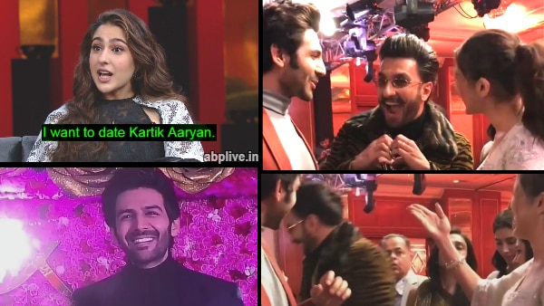 WATCH: Finally Sara Ali Khan & Kartik Aaryan meet up! Ranveer Singh introduces the two at an awards show! WATCH: Finally Sara Ali Khan & Kartik Aaryan meet up! Ranveer Singh introduces the two at an awards show!