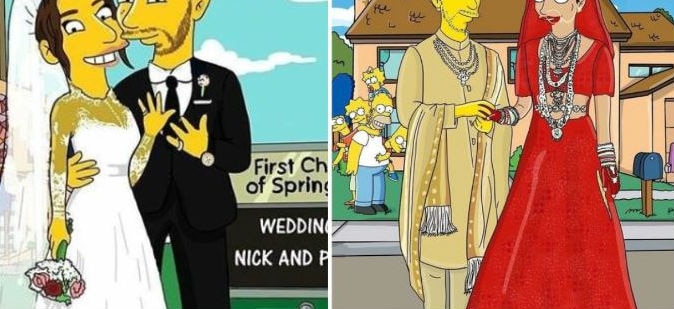 Priyanka Chopra-Nick Jonas enter Simpsons universe Newlyweds Priyanka Chopra-Nick Jonas enter Simpsons universe!