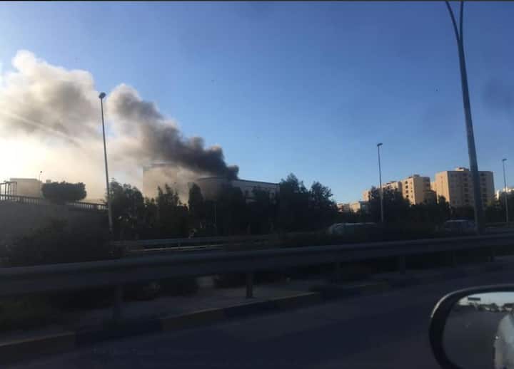 Gamaty added that emergency services and security forces were on the ground dealing with the situation, which he believed was under control./ Image tweeted by @thelibyatimes