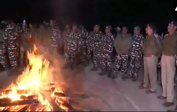 Central Reserve Police Force personnel in Thanod in Chhattisgarh celebrate on new year's eve / Image: ANI