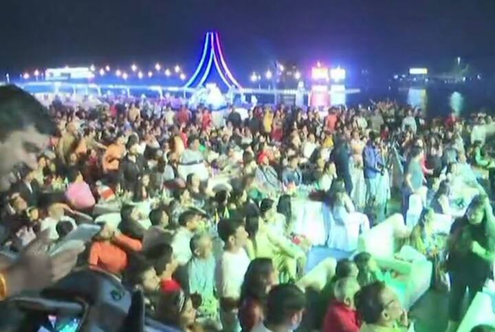 Visuals of celebrations on new year's eve from Panaji in Goa/ Image: ANI