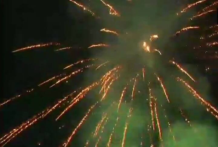 Firecrackers burst in Vijayawada to welcome New Year 2019/ Image: ANI