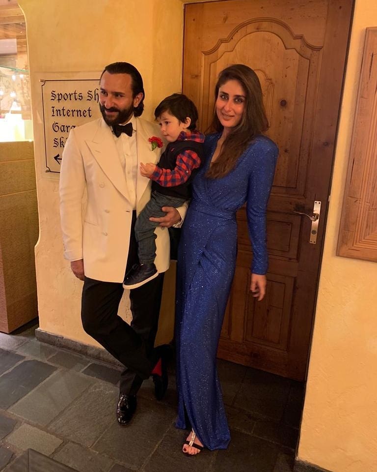 New Year 2019: Kareena Kapoor Khan slaying in a blue dress with cutie Taimur Ali Khan & handsome hubby Saif Ali Khan