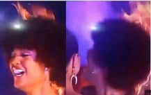 WATCH: Miss Africa\'s hair catches fire on stage during announcement of winner