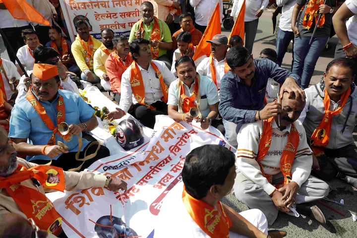 The protesters were aganist the implementation of helmet rule. Protesters claim that the streets in the city are very narrow and bikes can’t go beyond the speed of 20-30 kilometers per hour so making helmet compulsory is not necessary.  / Getty Images 