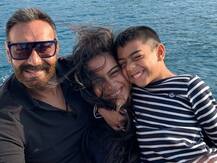 Ajay Devgn shares smiling family picture from vacation with son Yug & daughter Nysa