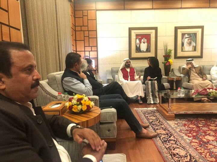 “This evening I had an excellent meeting with the Vice President & Prime Minister of UAE, @HHShkMohd, the architect of modern Dubai. The bonds between India & the UAE have stood the test of time. I am committed to helping build an even stronger relationship between our countries,” Gandhi tweeted. (PIC/Rahul Gandhi Twitter)