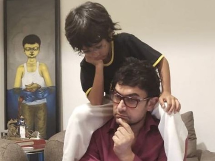 PIC: Aamir Khan & son Azad Khan are 'lost in some deep thought', fans wonder what the two are up to! PIC! Aamir Khan & son Azad are lost in 'gheri soch'; Fans wonder what's on their mind!