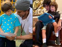 SRK posts fresh pics with son Abram Khan & Aryan Khan explaining \'playboys mantra\'