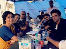PIC! Saree-clad Katrina Kaif shares a picture with Sunil Grover from lunch break on Bharat sets & we love her look!