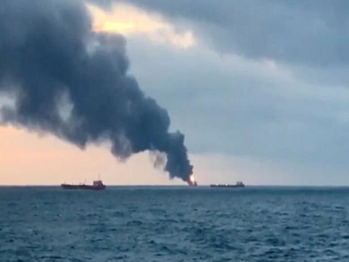 Ships with Indian, Turkish crews catch fire in Kerch Strait, 11 dead Ships with Indian, Turkish crews catch fire in Kerch Strait, 11 dead