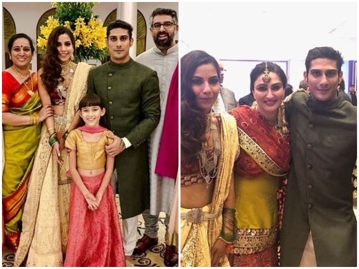 Prateik Babbar-Sanya Sagar Reception: The newly-married couple looks stunning as they pose for pictures together! Newly-married Prateik Babbar & Sanya Sagar look stunning as they pose for pics together at Lucknow wedding reception!