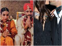 PICS! Newly-weds Prateik Babbar & Sanya Sagar seal it with a ‘KISS of LOVE’ at their wedding reception