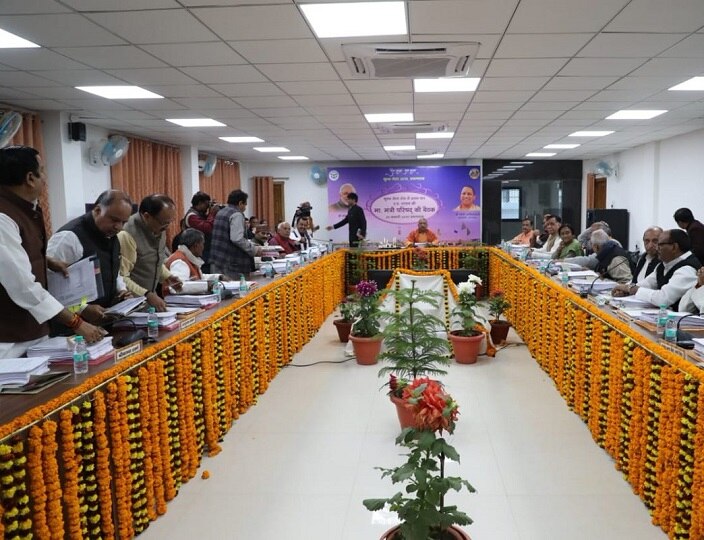 Adityanath chairs cabinet meet at Kumbh Adityanath chairs cabinet meet at Kumbh