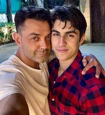 Bobby Deol\'s son Aryaman Deol is trending after Dad shared 50th birthday selfie with him! Here are some more family pics!