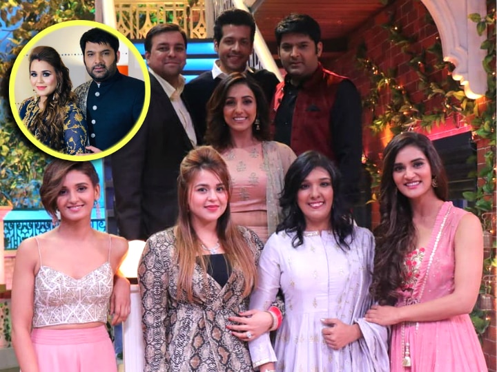 Kapil Sharma's wife Ginni Chatrath spotted on 'The Kapil Sharma Show' sets, poses with Mohan sisters & Nihaar Pandya! Kapil Sharma's wife Ginni Chatrath visits 'The Kapil Sharma Show' sets, poses with Mohan sisters & Nihaar Pandya!