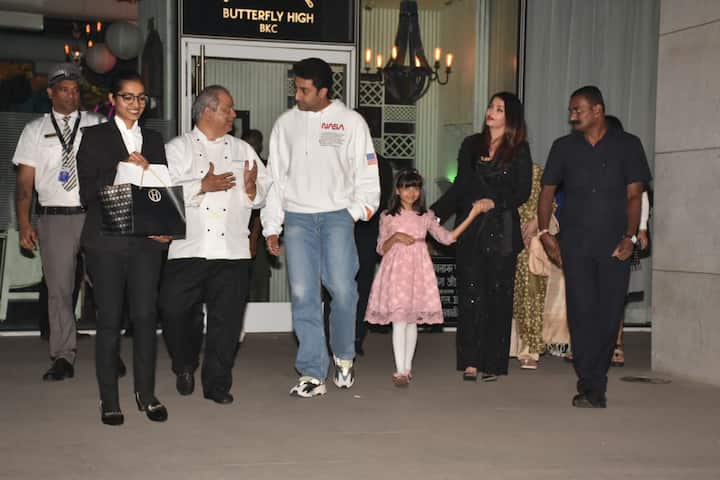 In the photos that have now surfaced on the internet, we see the Bachchan family heading out to celebrate Junior Bachchan's birthday.