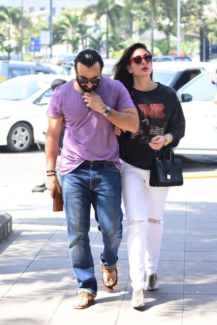 On of the most stylish couple of Bollywood Saif Ali Khan and his wife Kareena Kapoor Khan stepped out for a lunch date on Wednesday(February 6,2018) afternoon! 