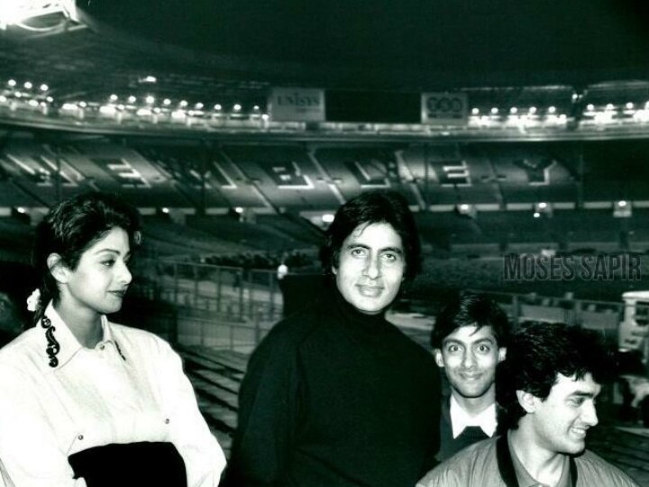 Amitabh Bachchan shares throwback picture with Sridevi, Salman Khan, Aamir Khan from their first concert! Big B shares throwback picture with Sridevi, Salman, Aamir from their first concert!
