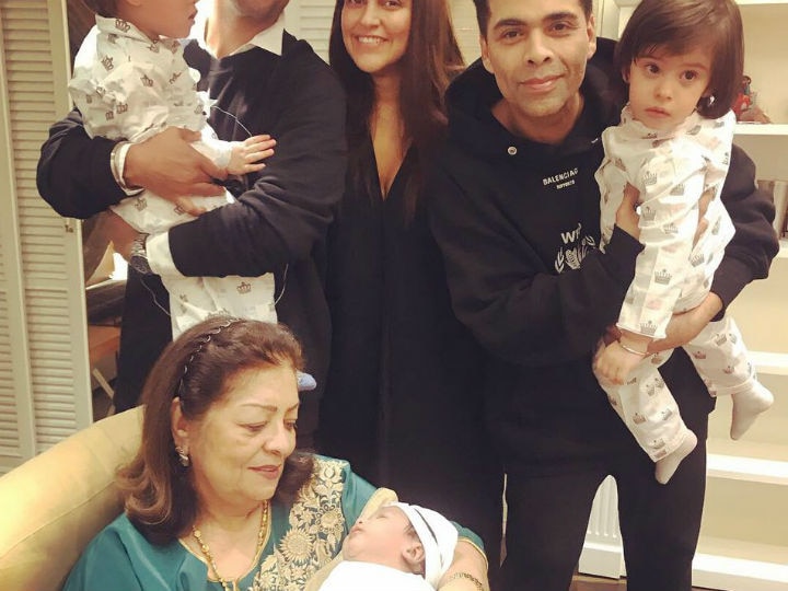 Neha Dhupia-Angad Bedi daughter Mehr Bedi with Karan Johar’s twins Roohi & Yash Johar  Neha Dhupia shares pics of daughter Mehr with Karan Johar’s twins Roohi & Yash on their birthday!