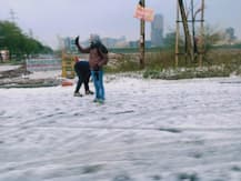 PHOTOS: \'Noida or Shimla?\' Massive hailstorm covers NCR streets with blanket of white
