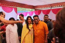In PICS: Katrina Kaif looks beautiful in yellow as she attends Anurag Basu’s Saraswati Puja