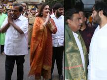 PICS! Mukesh Ambani with wife Neeta & son Ananat visits Siddhivinayak temple, offers invitation card to Akash-Shloka Wedding!
