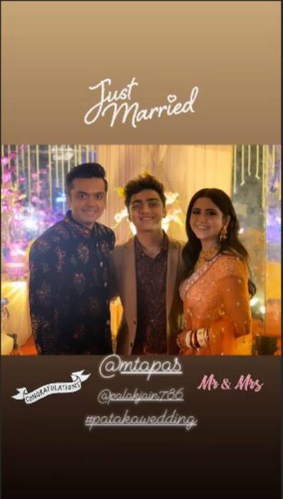 PICS: Newly-married Palak Jain & Tapasvi Mehta host wedding reception for family and friends!