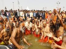 PICTURES: BJP\'s Amit Shah, Yogi Adityanath Take Holy Dip In Sangam At Kumbh Mela