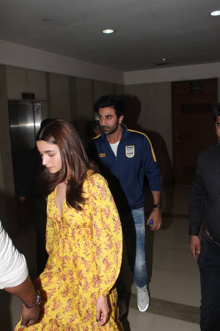 Ranbir too came to support girlfriend Alia. Both were seen leaving the venue after the screening. 