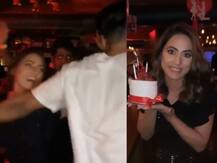 PICS & VIDEO: TV actress Hina Khan dances her heart out with boyfriend Rocky Jaiswal on his birthday!