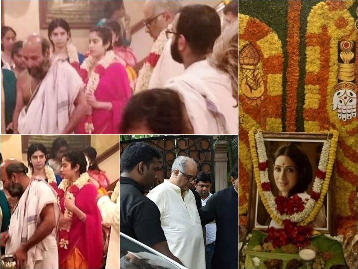 Sridevi’s first death Anniversary: An emotional Boney Kapoor with daughters Janhvi & Khushi holds pooja in Chennai; SEE PICS Sridevi’s first death Anniversary: An emotional Boney Kapoor with daughters Janhvi & Khushi holds pooja in Chennai; SEE PICS