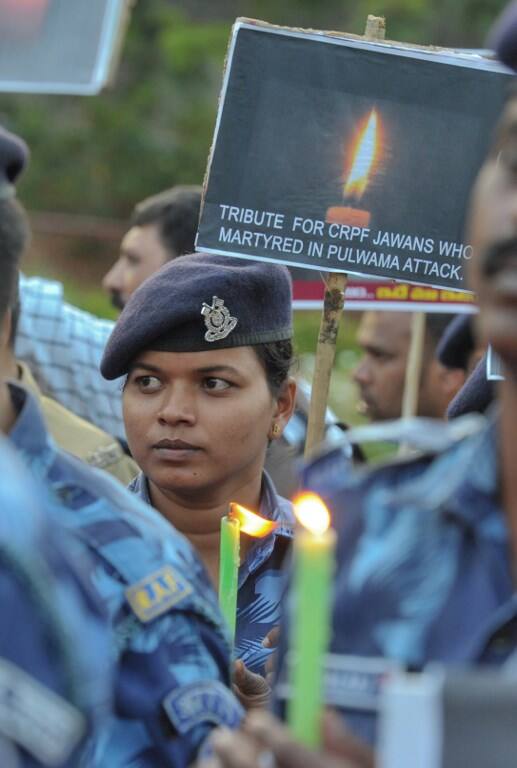 The Rapid Action Force is a specialised wing of the CRPF to deal with riot and crowd control situations. “WE WILL NOT FORGET, WE WILL NOT FORGIVE: We salute our martyrs of Pulwama attack and stand with the families of our martyr brothers. This heinous attack will be avenged,” the CRPF wrote on Twitter. (Photo/ AFP)