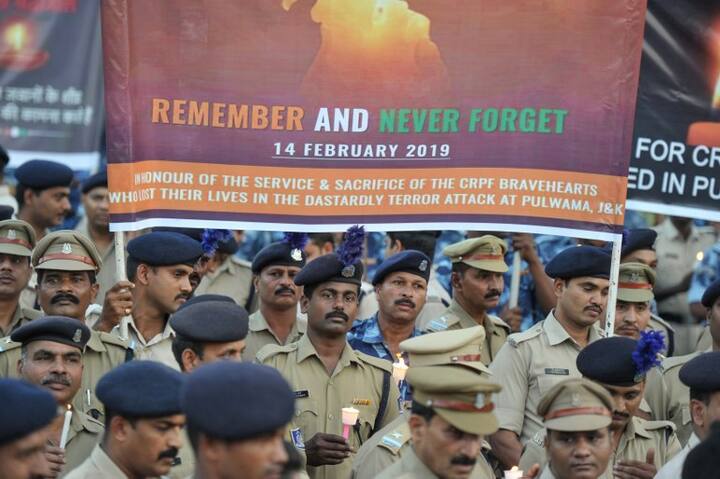  Reports say High-grade RDX explosive, weighing about 80 kilogram, was used in a suicide attack on a CRPF bus that killed 40 security personnel. PIC/ANI