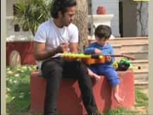 VIDEO: Taimur Ali Khan plays guitar, trying to impress mamu Zahan Kapoor on Pataudi Palace lawns!