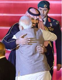 PICS: Saudi crown prince Mohammed-bin-Salman reaches India; PM Narendra Modi receives him at airport