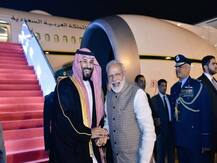 PICS: Saudi crown prince Mohammed-bin-Salman reaches India; PM Narendra Modi receives him at airport