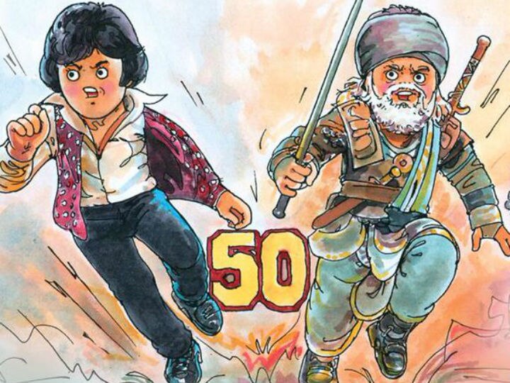 Amul celebrates Amitabh Bachchan's 'golden jubilee' in cinema with doodle Amul celebrates Amitabh Bachchan's 'golden jubilee' in cinema with doodle