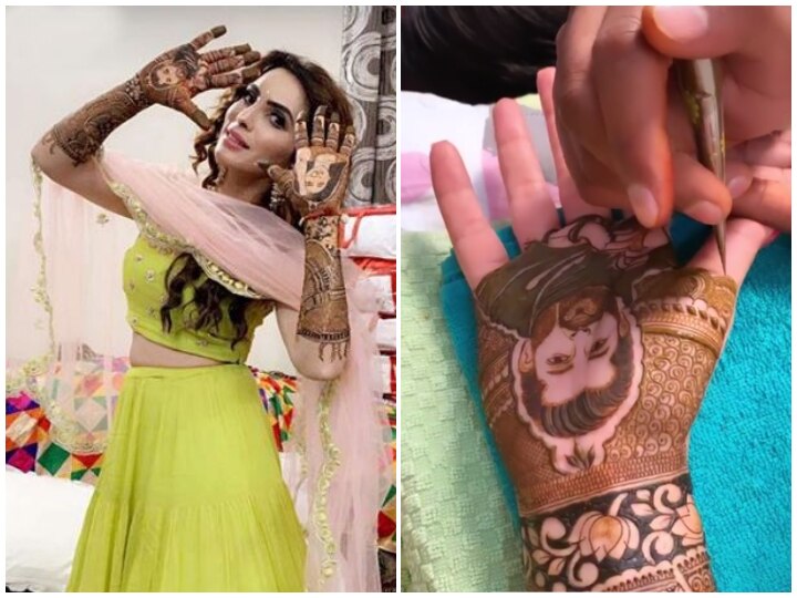 Mansi Sharma-Yuvraj Hans Wedding: Bride-to-be gets beau's face drawn on hand with henna during Mehendi ceremony! SEE PICS & VIDEO! PICS-VIDEO: Mansi Sharma gets beau Yuvraj Hans' face drawn with henna on her hand during mehendi ceremony!