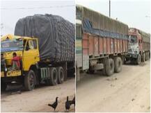 PICS: A number of Pakistani trucks line up near Wagah border as India halts cross-border services