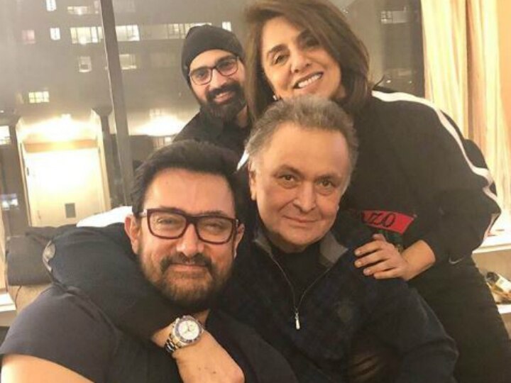 Aamir Khan visits Rishi Kapoor, Neetu Kapoor and their get together is all about love! SEE PIC! PIC: Aamir Khan visits Rishi Kapoor, Neetu Kapoor and their get together is all about love!