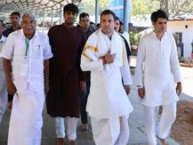 PHOTOS: Rahul Gandhi treks Tirumala hills with Priyanka\'s son, prays at Lord Balaji temple