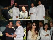 Salman Khan, Madhuri Dixit & other Bollywood celebs attend Raj Kumar Barjatya\'s prayer meet